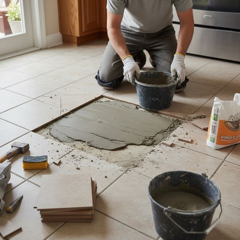 Tile Floor Repair detail